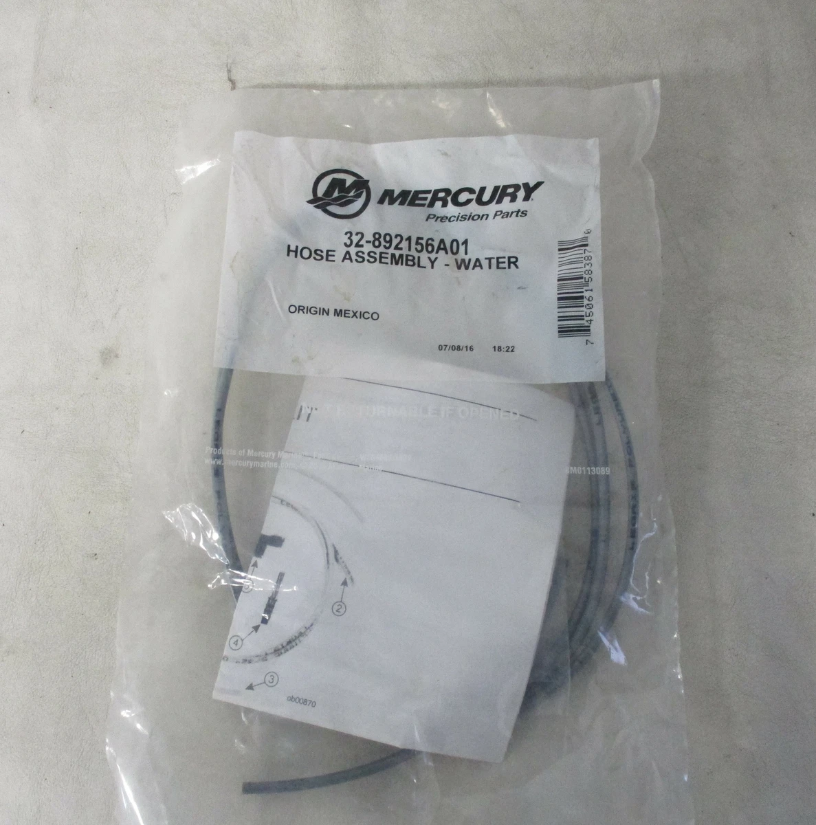 MERCURY WATER PRESSURE PICKUP HOSE ASSEMBLY KIT 32-892156A01 BOAT