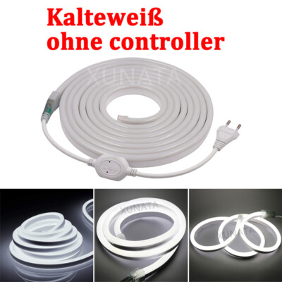 220V LED Neon Streifen Stripe Flex Lichterkette Licht Band Garten Innen & Aussen