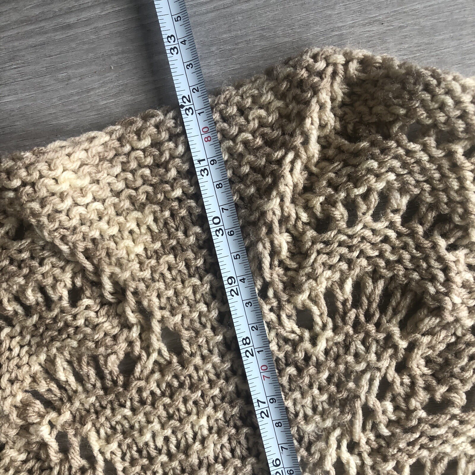 Beige Knit Shawl. One size image 7