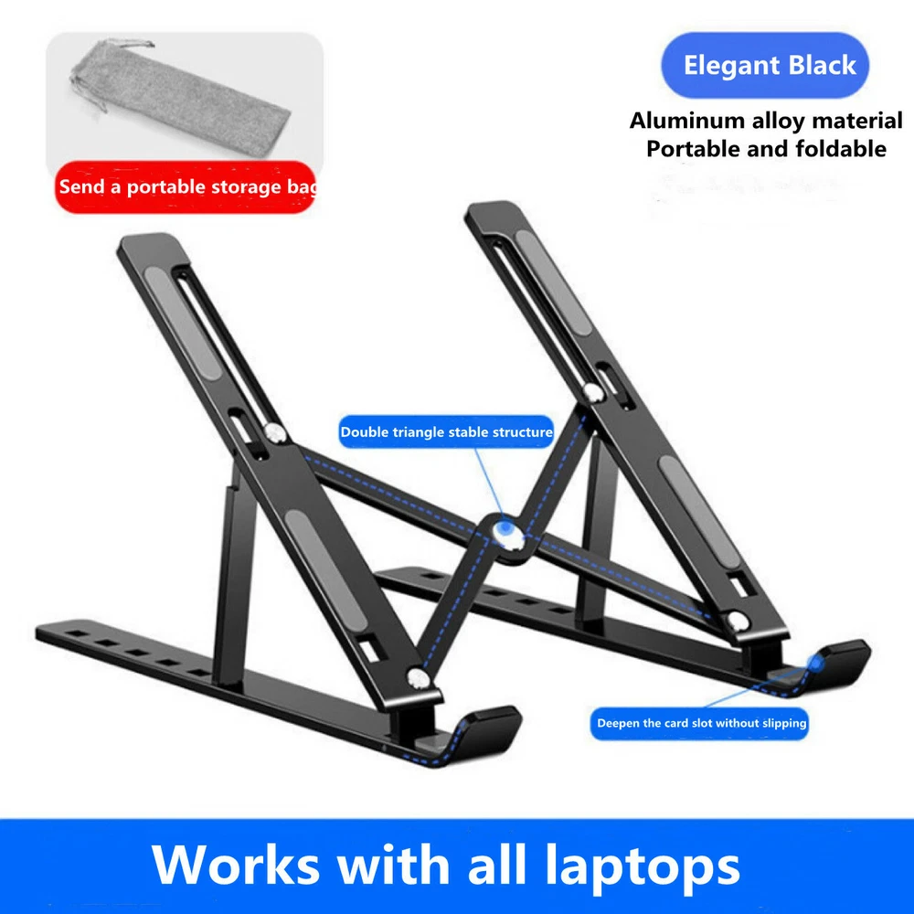 Laptop stand Folding lift aluminum alloy stand Metal cooling monitor notebook