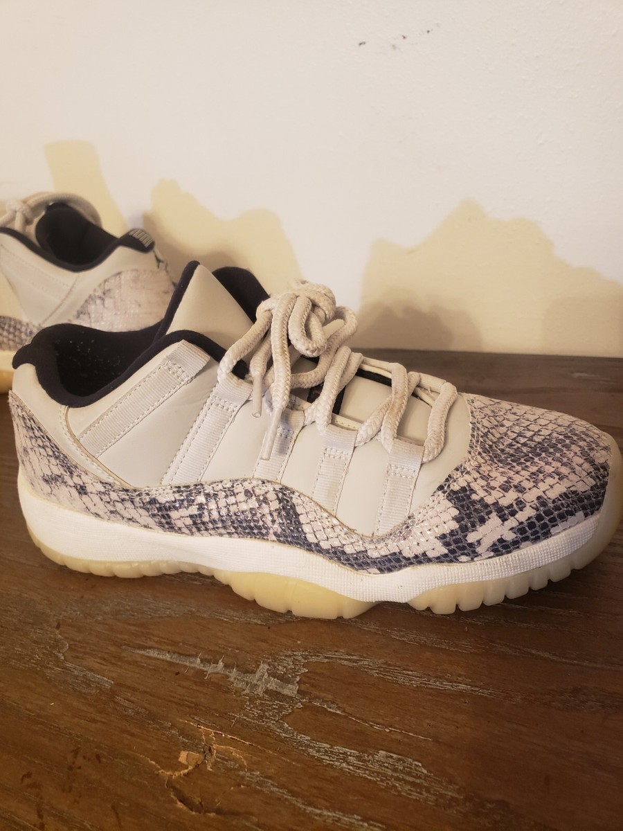 white snakeskin 11 low