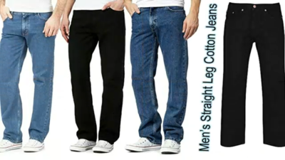Jeans Denim Uomo T Jeans Cowboy Larghi Pantaloni Pantalone Allentati - Foto 3