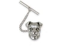 Pit Bull Tie Tack Jewelry Sterling Silver Handmade Pit Bull Tie Tack PAS4-TT