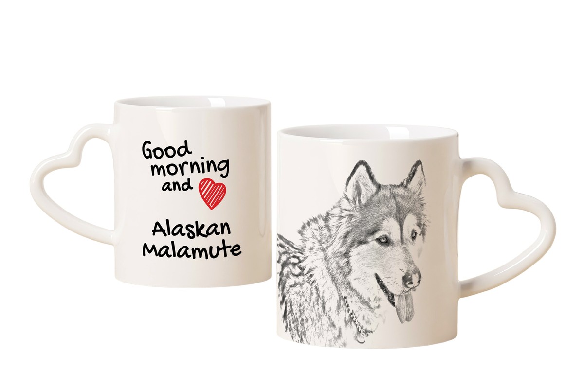 Alaskan Malamute Mug With Dog Good Morning Heart Art-Dog