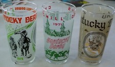 1971, 1972, and 1974 KENTUCKY DERBY GLASSES - ALL 3 ARE IN MINT CONDITION