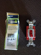 LEVITON 1221-PLR SWITCH red