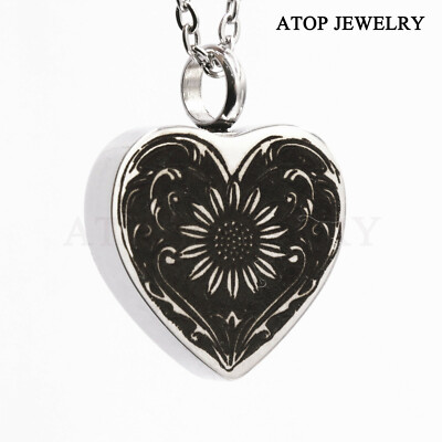 NEW Sunflower Cremation Memorial Jewelry Ashes Keepsake Urn Necklace With Tool