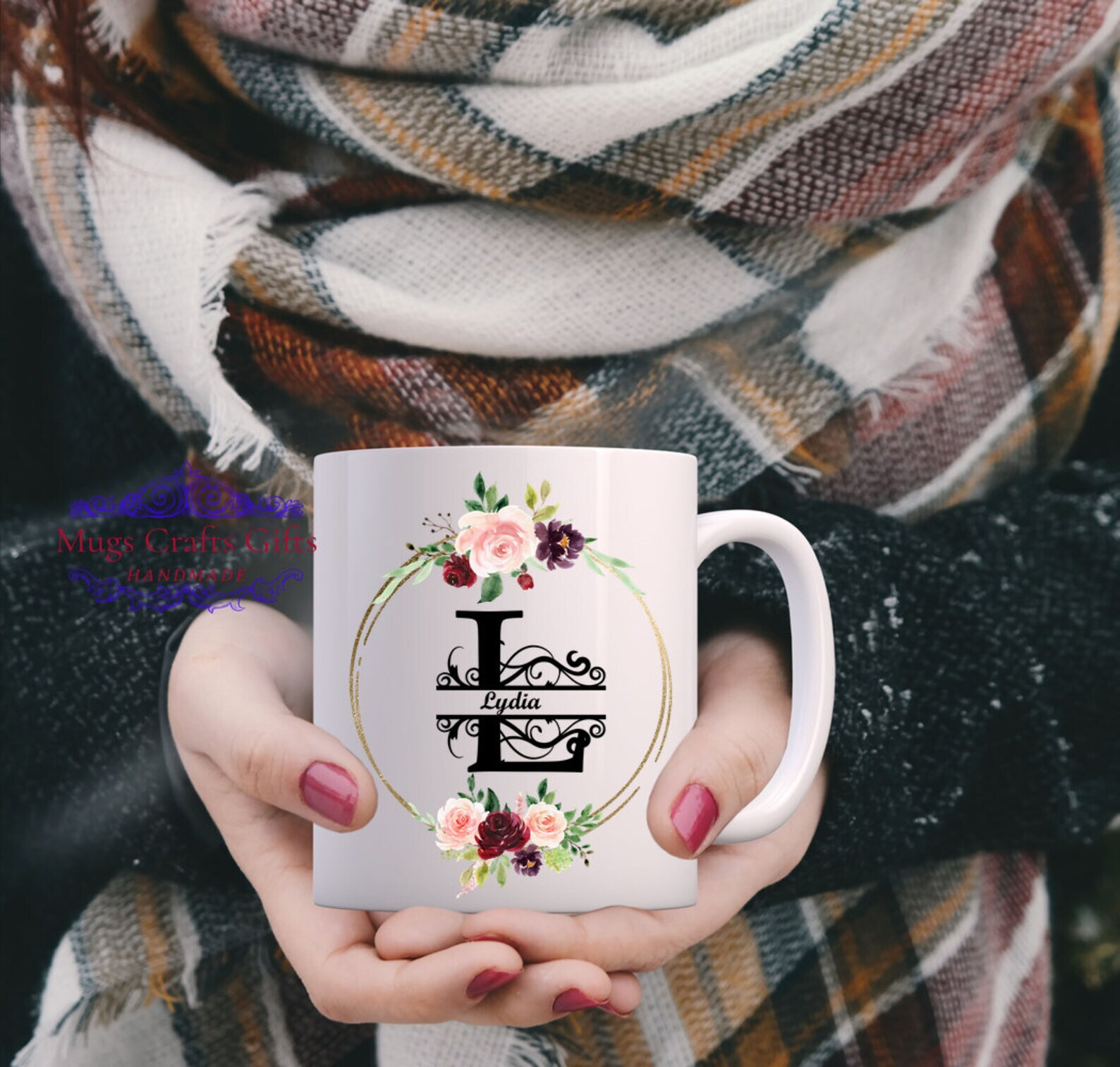 Personalized Initial Mug L Initial Gift Personalized Tea Coffee Gift For