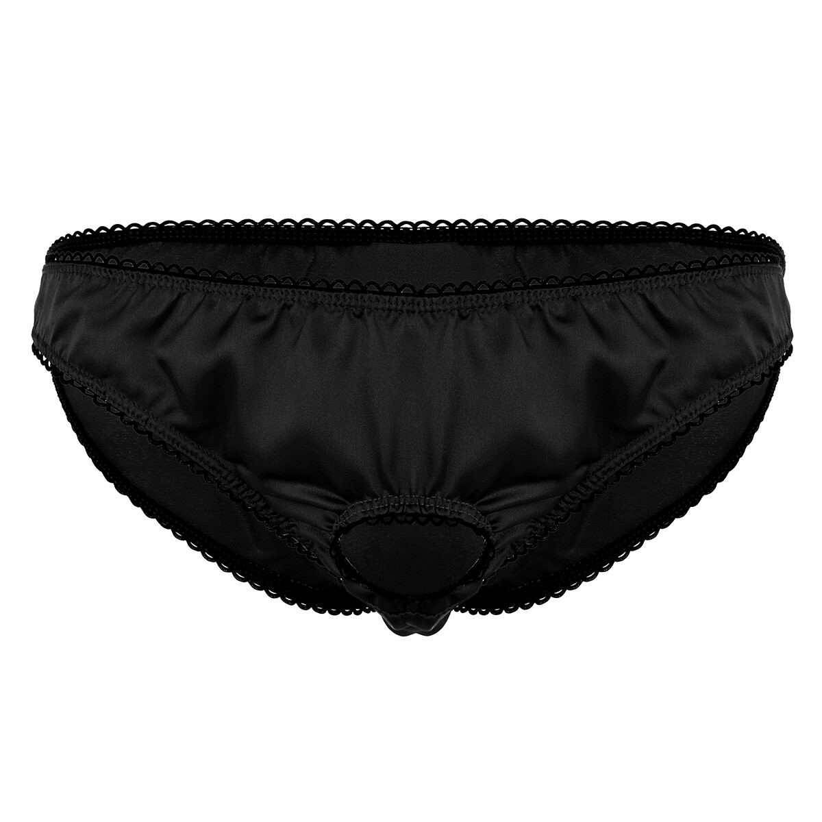 Men Satin Bikini Briefs Open Front Sissy Panties Crossdress Lingerie Gay Thongs