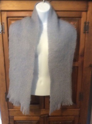 Gibson & Lumgairモヘアマフラースコットランド製 GIBSON & LUMGAIR Fringed MOHAIR /WOOL Blend Neck Scarf Made in