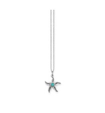 Girocollo stella marina con diamanti e turchese Thomas Sabo su Argento  D_KE0013
