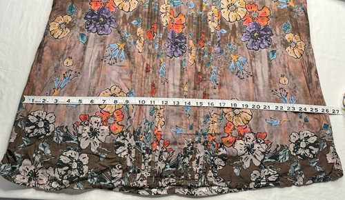Tolani Collection XL Monique Bronze Erdtöne Blumen Tunika Top Neu - Bild 13 von 14