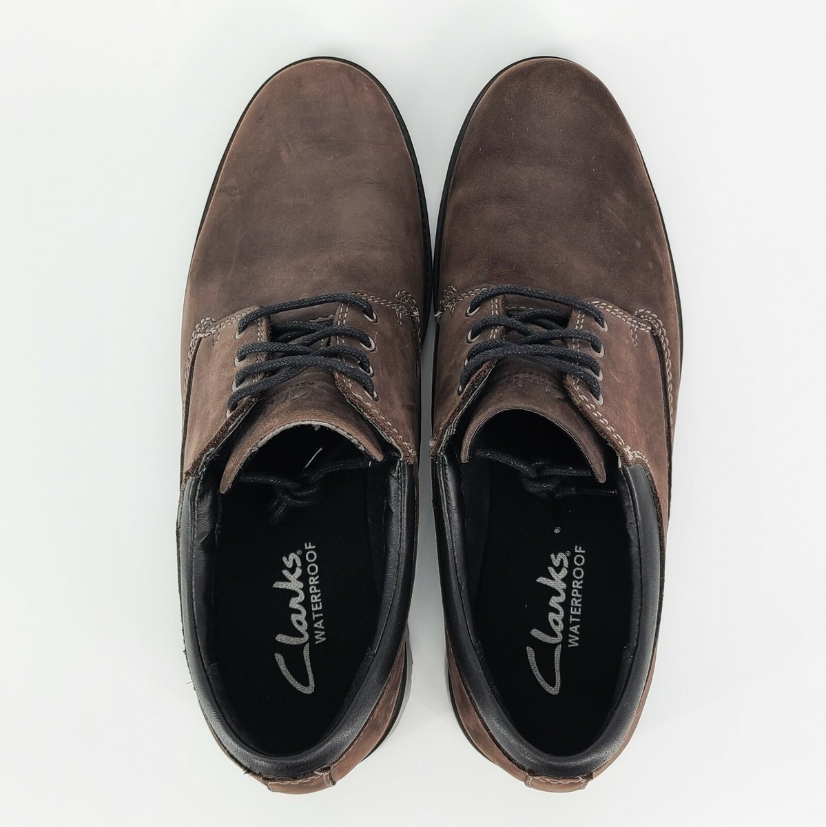 [美品]CLARKS Clarks Brown Leather Oxford Shoes size 11 Tractor Sole 63304