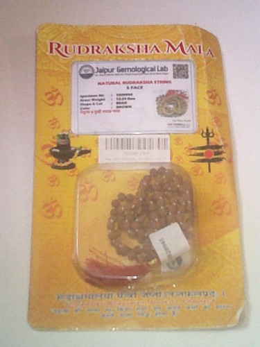 Jaipur Certified 5 Mukhi Rudraksha Mala for Men/Women - 108+1 Beads (5mm, 34 ...