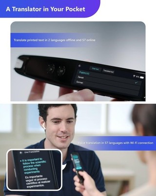 WorldPenScan Go Translation Pen, Scan, Read, Record, AI Buddy for