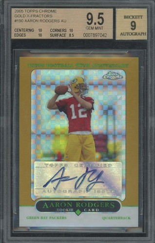 Aaron Rodgers [Autograph Gold Xfractor] #190 2005 Topps Chrome card