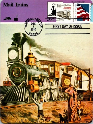 Dr Jim Stamps Maximum Card Railroad Mailcar 21C American Flag Forever Fdc