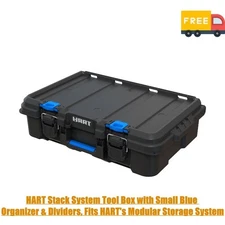 HART Stack System Tool Box with Small Blue Organizer & Dividers, Fits HART's Mod