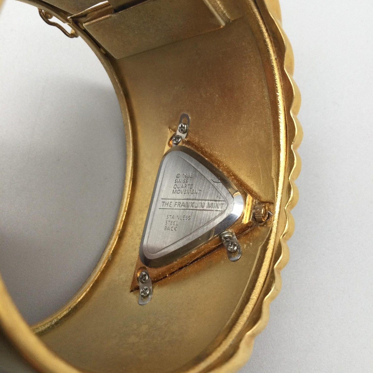 Vintage Franklin Mint Watch Womens 40mm Triangular Dial Gold Tone