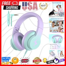 Kids Headphones, Wired Headphones for Kids Over Ear with Microphone, 85/94dB ...
