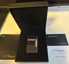 S.T. Dupont Ligne 2 16496 Blue Lacquer Pink Gold Lighter w/Box Ignition Tested