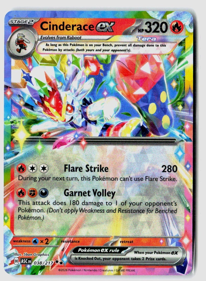Cinderace ex 28/142 Double Rare Stellar Crown Pokemon Holo Near Mint