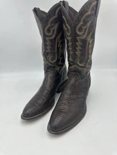 JUSTIN Men’s Western Boots Size 10D  Style 8308 Chocolate Exotic Lizard