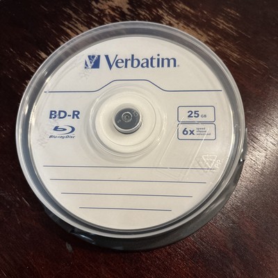 10 Disc Spindle Verbatim 6X Blu-Ray BD-R 25GB New (sealed)