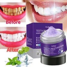 Purple Teeth Restoration Mineral Powder,Mineral Tooth Powder, Dental Restoration