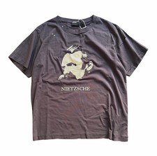 VINTAGE ENFAN RICHES COTTON T SHIRT NIETZSCHE PRINT HIP HOP HIGH STREET TOP TEE
