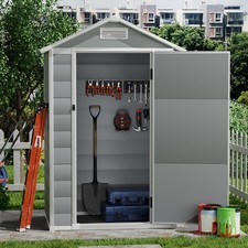 Plastic Garden Storage Shed Outdoor Storage House Tools Shed with Window & Floor