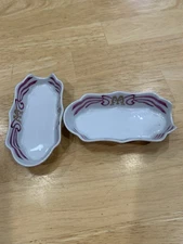 2 Vintage Maxim’s Paris Cigar Ashtrays Art Nouveau Limoges Porcelain France