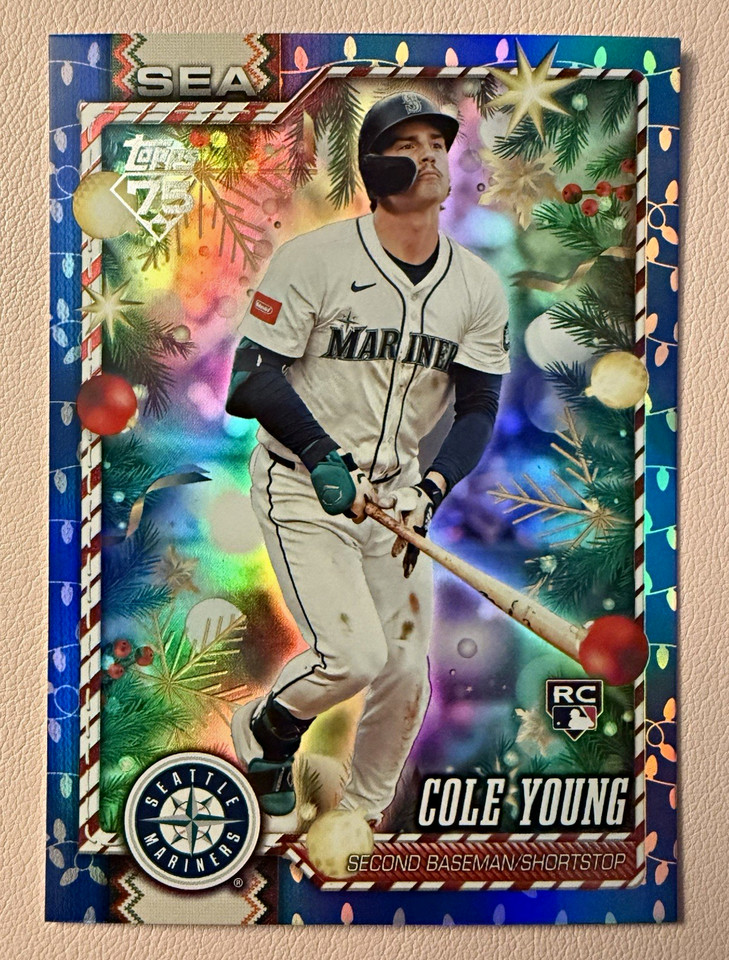 Topps Logog Topps 2026 Holiday Cole Young Seattle Mariners RC Rookie Card #H20 Blue ...
