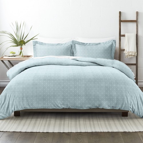 Simply Soft Ultra Soft Polkadot Patterned 3 Piece Duvet Cover Set, Twin, Aqua