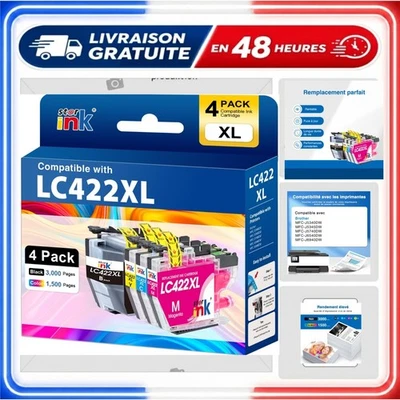 Cartouches encre starink LC422XL Brother MFC-J5340DW lot 4 - Photo 1/4