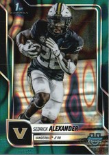2025 Bowman University Chrome #14 Sedrick Alexander Teal Lava Refractor