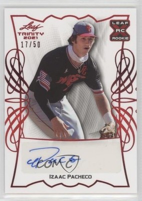 2021 Leaf Trinity Red 17/50 Izaac Pacheco #BA-IP1 Auto 0uh2