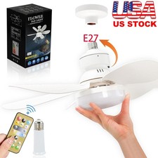 Socket Ceiling Fans with Lights and Remote- Socket Fan light with Dimmable Led