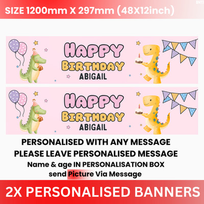 2x personalisierte Geburtstag Foto Banner 1. 18. 50. Party Dekoration jedes Event