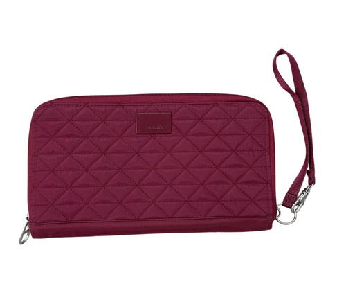 Pacsafe RFIDsafe W200 RFID-Blocking Travel Wallet Zip Around Wristlet Case Red