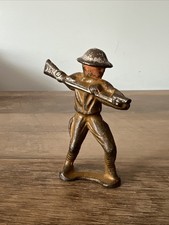 Antique WWI GREY IRON Metal Toy Soldier - G-23 US Doughboy Soldier with Bayonet