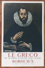 1953 El Greco original Art Gallery Exhibition Lithograph Poster Print  Mourlot
