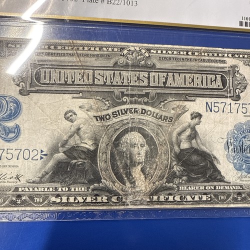 1899 $2 Mini Porthole Silver Certificate - Fr. 257 - PCGS VF20 Details - Picture 6 of 11