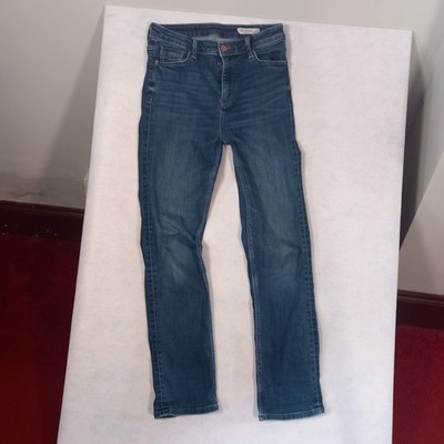 Kurz geschnittene blaue Stretch-Damenjeans Sophia UK-Größe 10 von M&S