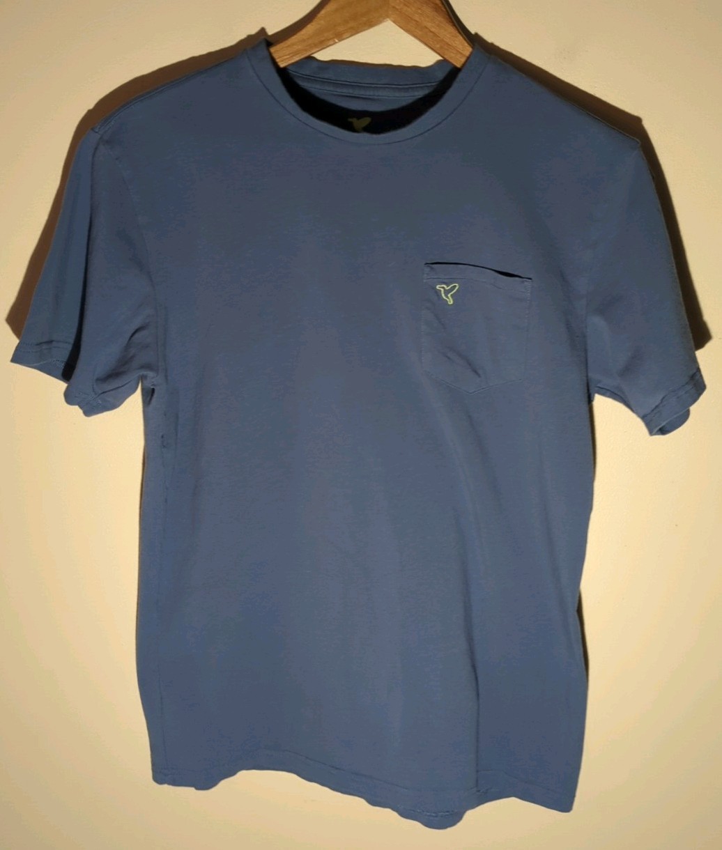 Birddogs Men's Short Sleeve Logo Pocket T-shirt L Blue Crewneck Cotton Classic
