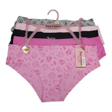Juicy Couture Womens 5-Pack L Bikini Panties No Panty Lines Assorted Pink Gray