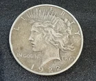 1922 Peace Silver Dollar $1 No Mint Mark 90% Silver Coin Circulated