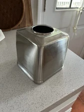 Threshold Square Brushed Chrome Silver Toned Tissue Box Cover Holder
