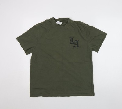 Primark Herren T-Shirt grün LA Graphic Relaxed Fit Gr. S
