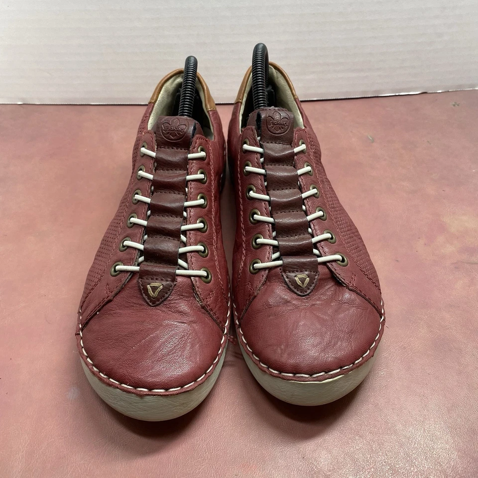 Rieker Anti-Stress Funzela Womens EU 41 US 10 Wine Lace Up Slip On Casual Shoes - Image 2 of 4